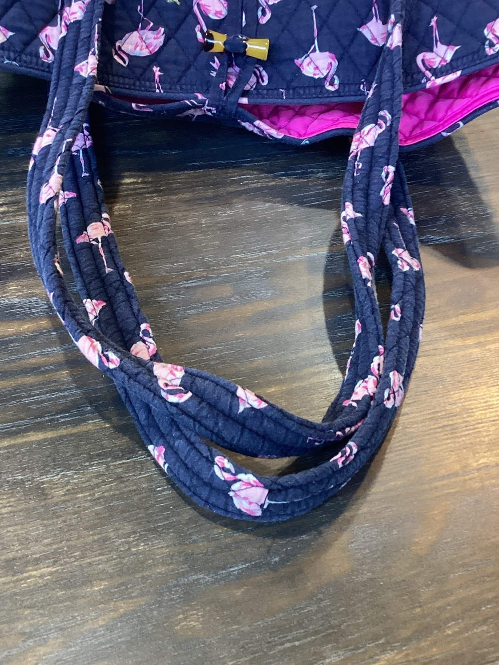 Vera Bradley Flamingo Fiesta Print 13” Quilted Tote - Picture 6 of 9